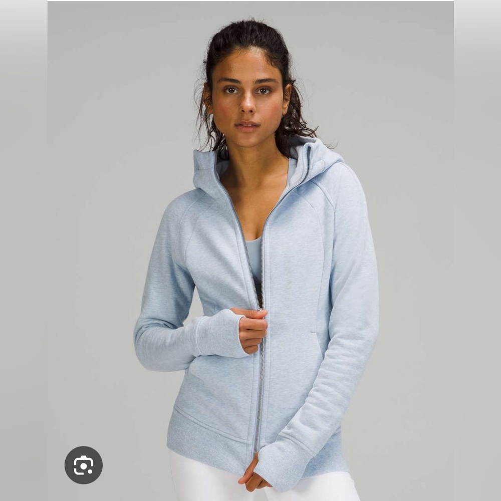 lululemon scuba hoodie light heathered blue - size 6